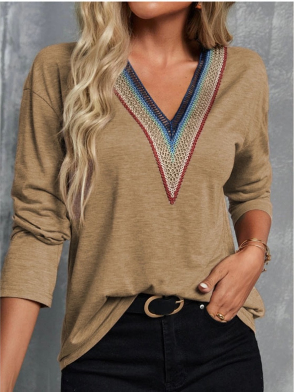 V-Neck Long Sleeve T-Shirt | NWT | Under $50